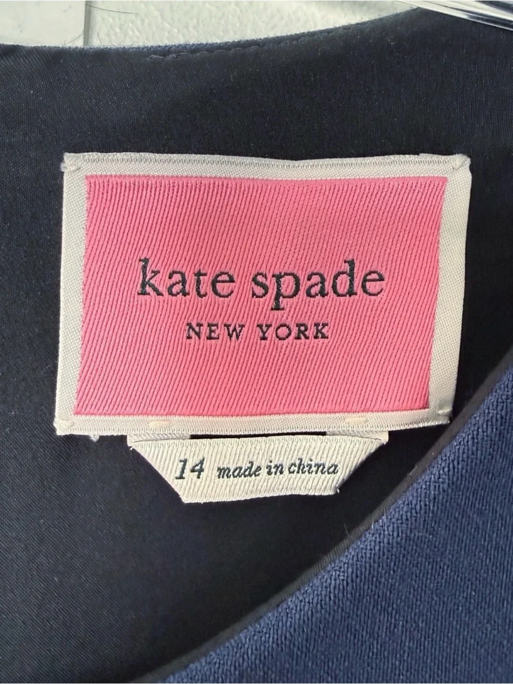 KATE SPADE Parisian Navy Black Color Block Sleeveless Crepe Dress Sz. 14
